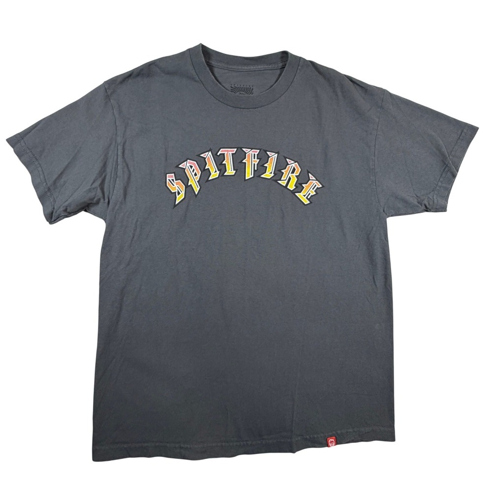 Spitfire Wheels Mens Large‎ Charcoal Gray Arched Logo Graphic T-Shirt Skate